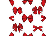 Hand drawn bows vector seamless pattern.
