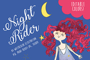 Night Rider Watercolor Illustration