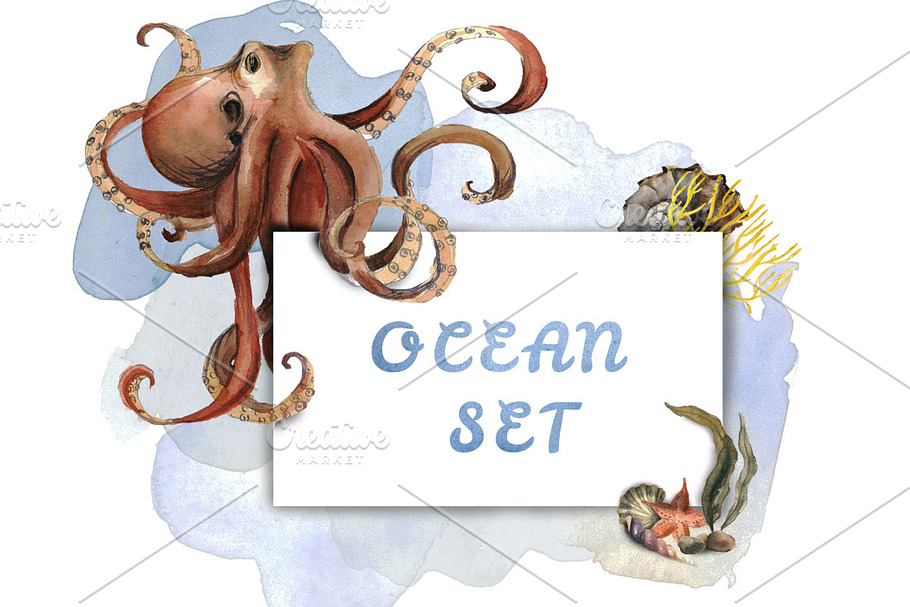 Ocean set in Illustrations - product preview 8