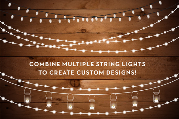 String Lights Clip Art Set - PNG, AI in Objects - product preview 1