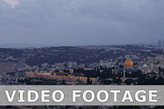 Night falls over Jerusalem city timelapse