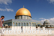 Tourists at the Dome of the Rock in Jerusalem