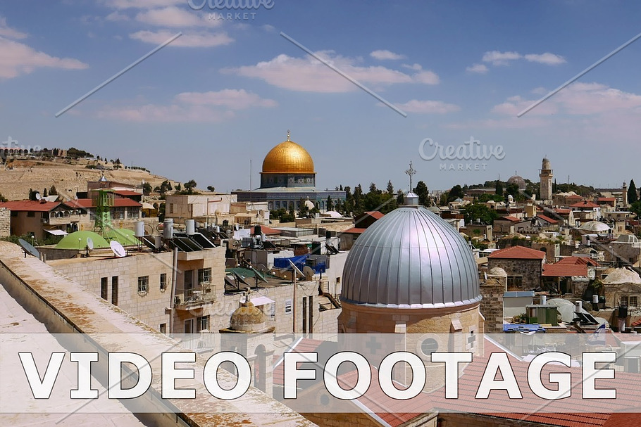 Jerusalem panoramic aerial roof view time lapse in Graphics - product preview 8
