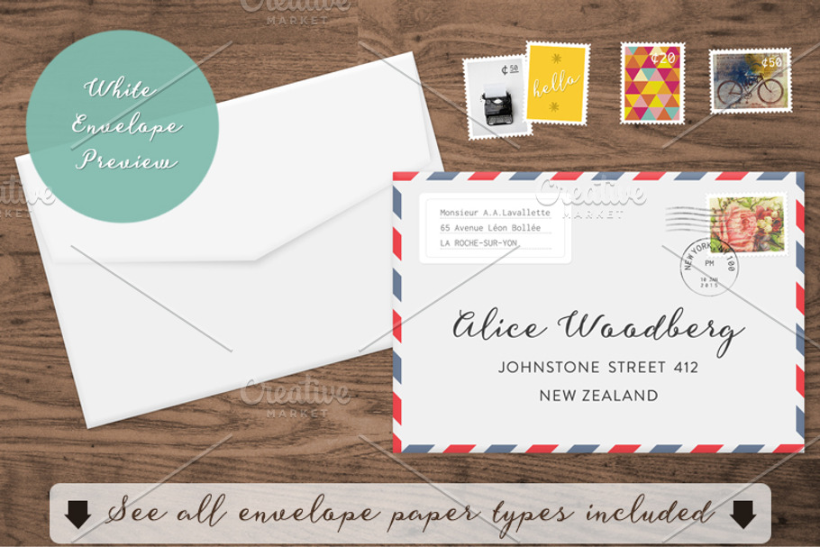Editable Envelope Mockup in Print Mockups - product preview 8