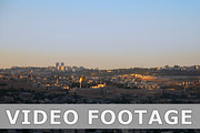 Jerusalem panoramic sunset view time lapse
