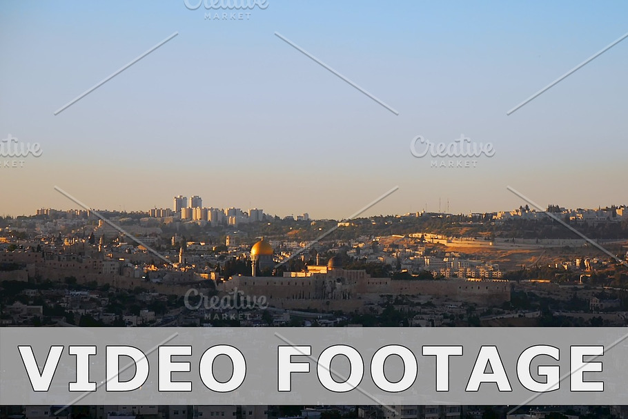 Jerusalem panoramic sunset view time lapse in Graphics - product preview 8