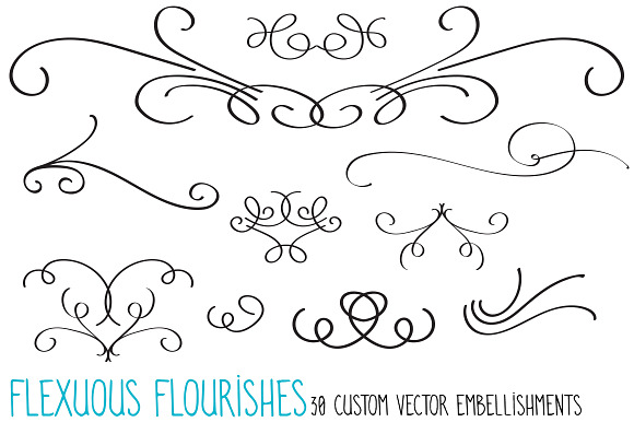 Flexuous Flourishes - Bundle of 30 in Illustrations - product preview 2