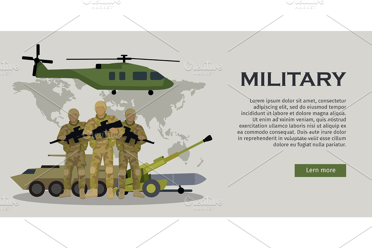 Armed Forces Vector Concept in Flat Design in Illustrations - product preview 8