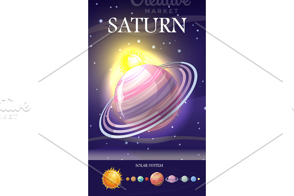 Planet Saturn in Solar System
