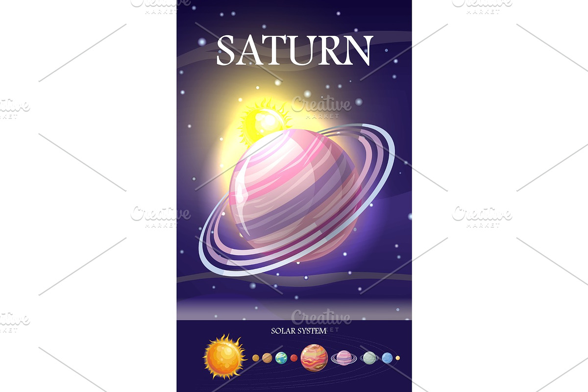 Planet Saturn in Solar System in Illustrations - product preview 8