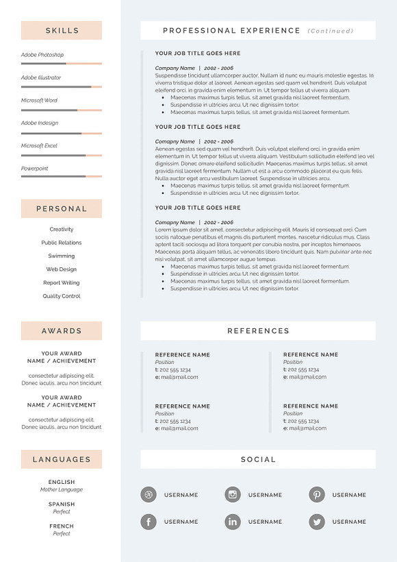 Word Resume & Cover Letter Template in Letter Templates - product preview 4