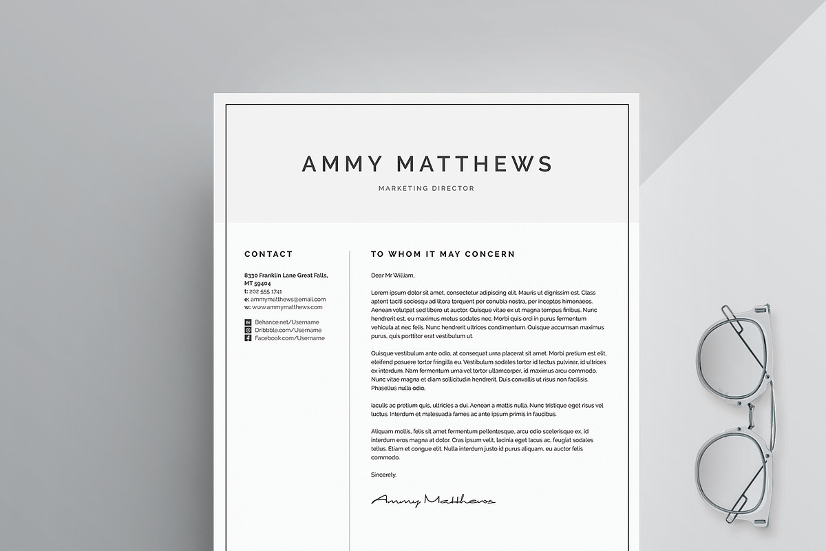 Word Resume & Cover Letter Template Creative Cover