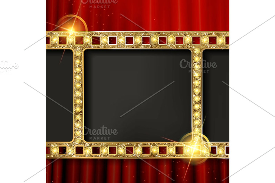 Gold film on the curtain backdrop. in Graphics - product preview 8