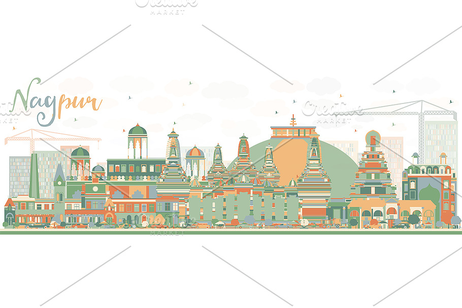 Abstract Nagpur Skyline in Illustrations - product preview 8