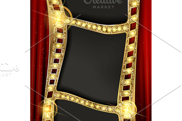Gold film on the curtain backdrop. in Graphics - product preview 1