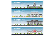 Set of University Study Banners. 