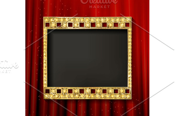 Gold film on the curtain backdrop. in Graphics - product preview 2