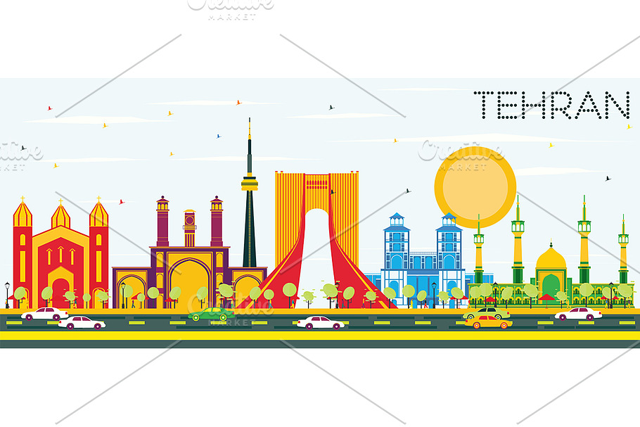 Tehran Skyline in Illustrations - product preview 8
