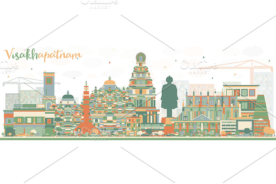Abstract Visakhapatnam Skyline in Illustrations - product preview 8