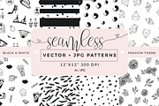 Seamless vector patterns - pack of 8