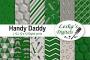 Father's Day Digital Paper - Green