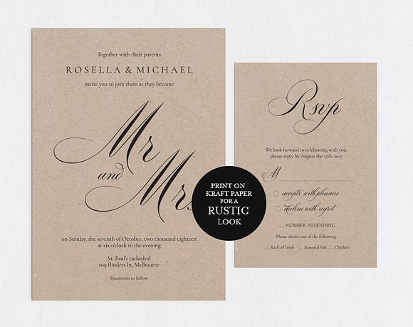 Wedding invitation set SHR141 in Wedding Templates - product preview 1