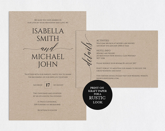 Wedding invitation set SHR145 in Wedding Templates - product preview 1
