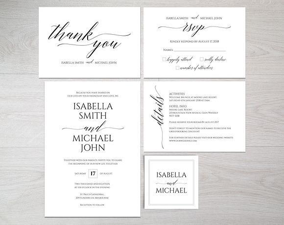 Wedding invitation set SHR145 in Wedding Templates - product preview 2