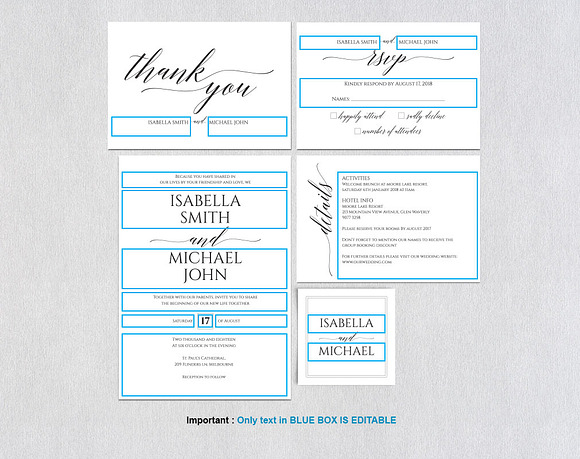 Wedding invitation set SHR145 in Wedding Templates - product preview 3