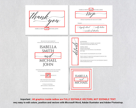 Wedding invitation set SHR145 in Wedding Templates - product preview 4