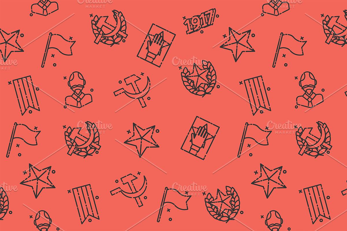 Communism concept icons pattern in Patterns - product preview 8