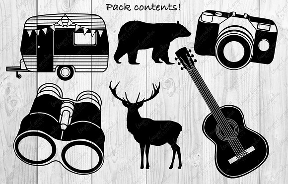 Camping silhouette collection in Illustrations - product preview 1