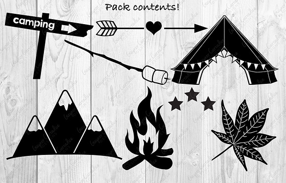 Camping silhouette collection in Illustrations - product preview 2