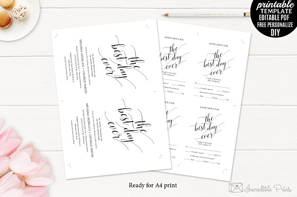 Classic Wedding Invitation Set in Wedding Templates - product preview 2