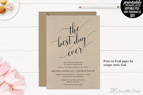 Classic Wedding Invitation Set in Wedding Templates - product preview 3