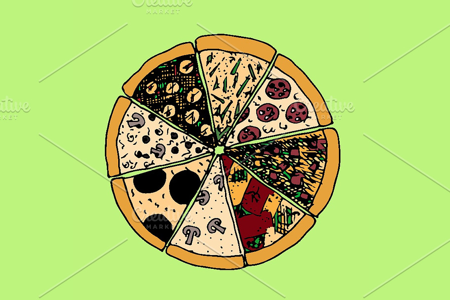 Pizza vector illustration in Illustrations - product preview 8