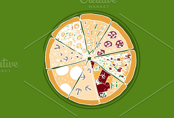 Pizza vector illustration in Illustrations - product preview 1