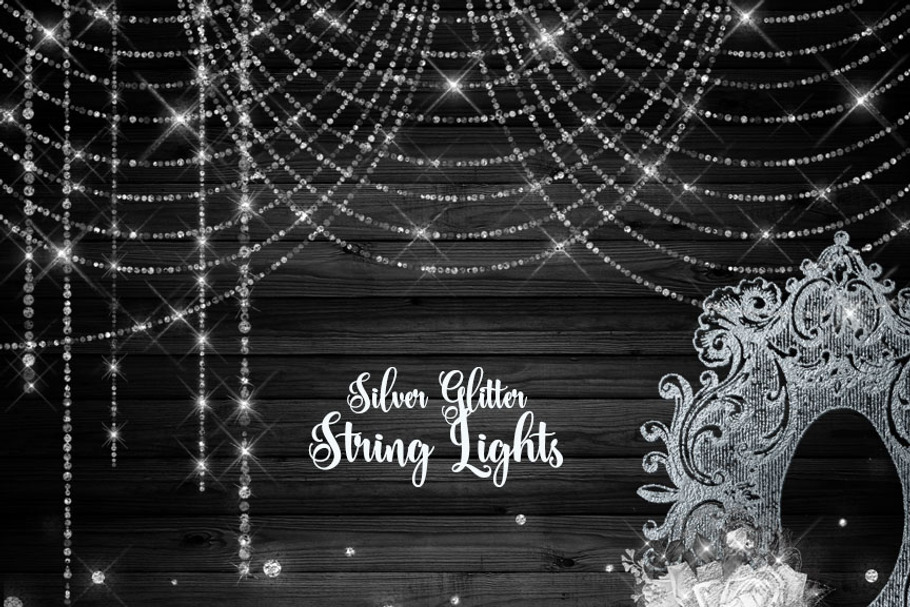 Silver Glitter String Lights