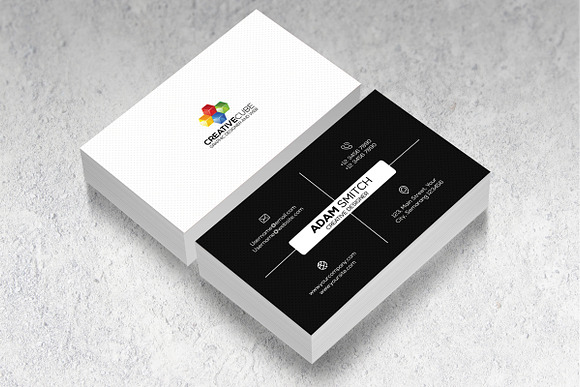 Modern Black Business Card in Business Card Templates - product preview 3