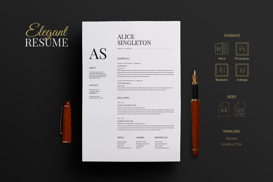 Elegant Resume in Resume Templates - product preview 8