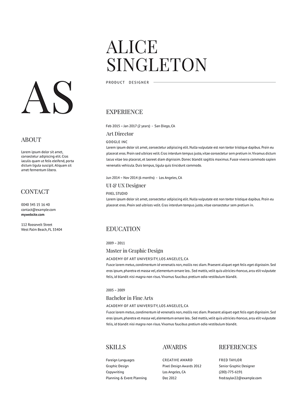 Elegant Resume in Resume Templates - product preview 3