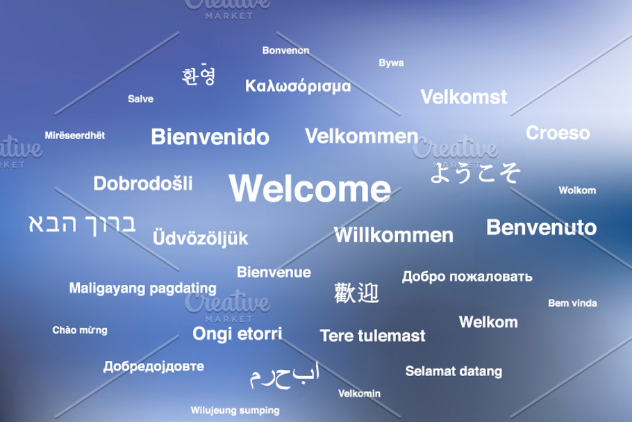 White welcome phrases background in Illustrations - product preview 8
