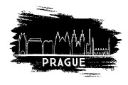 Prague Skyline Silhouette.