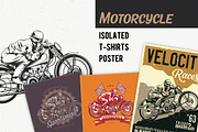 Motorcycle T-shirt And Poster Labels