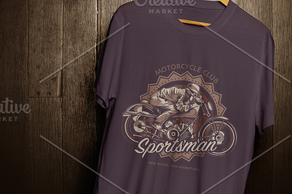 Motorcycle T-shirt And Poster Labels in Illustrations - product preview 1