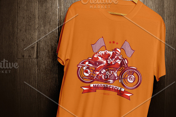 Motorcycle T-shirt And Poster Labels in Illustrations - product preview 2