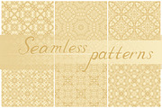 Set of seamless golden patterns