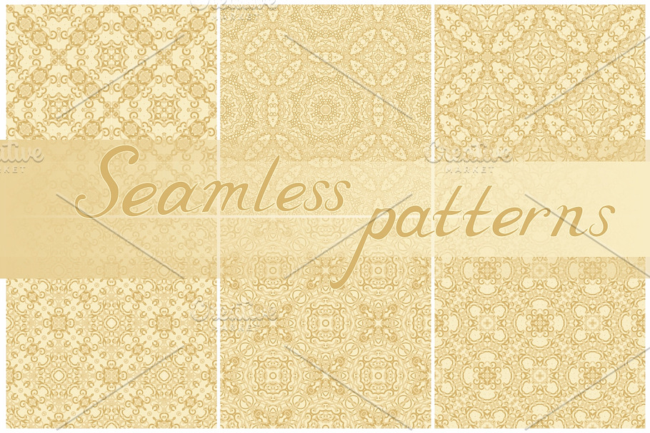 Set of seamless golden patterns in Textures - product preview 8