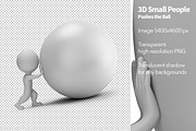 3D Small People - Pushes the Ball