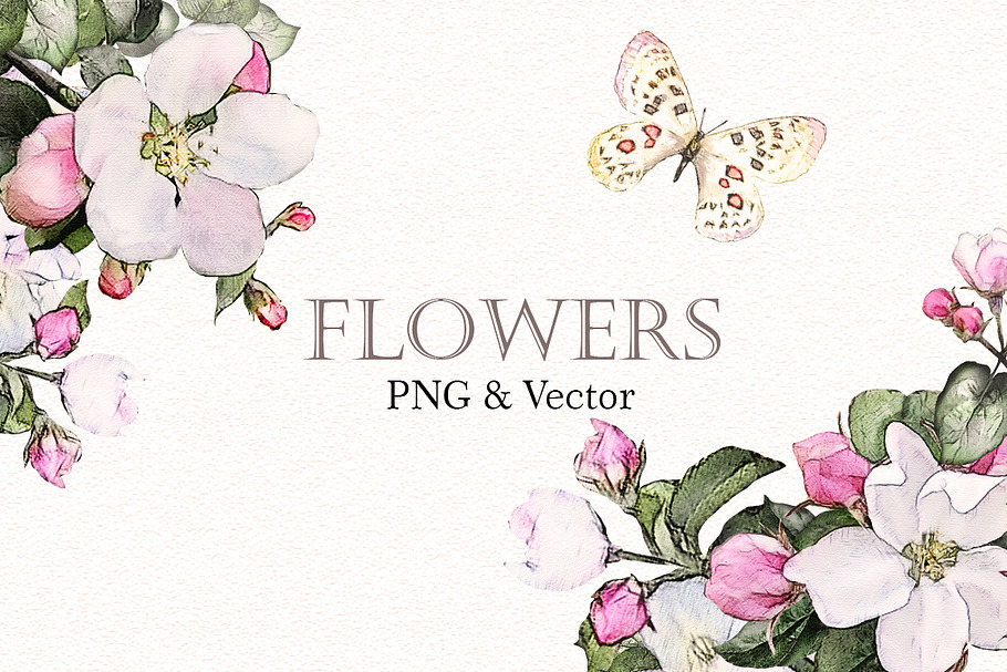 Watercolor flowers.  in Illustrations - product preview 8